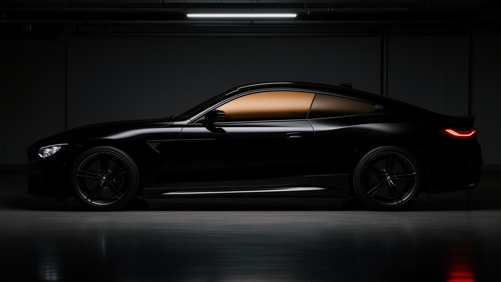 Black luxury sports car with nano-ceramic window tint